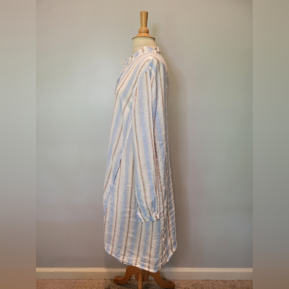 CP Shades Jasmin Cotton Striped Tunic Shirt Dress SZ L - Picture 4 of 10